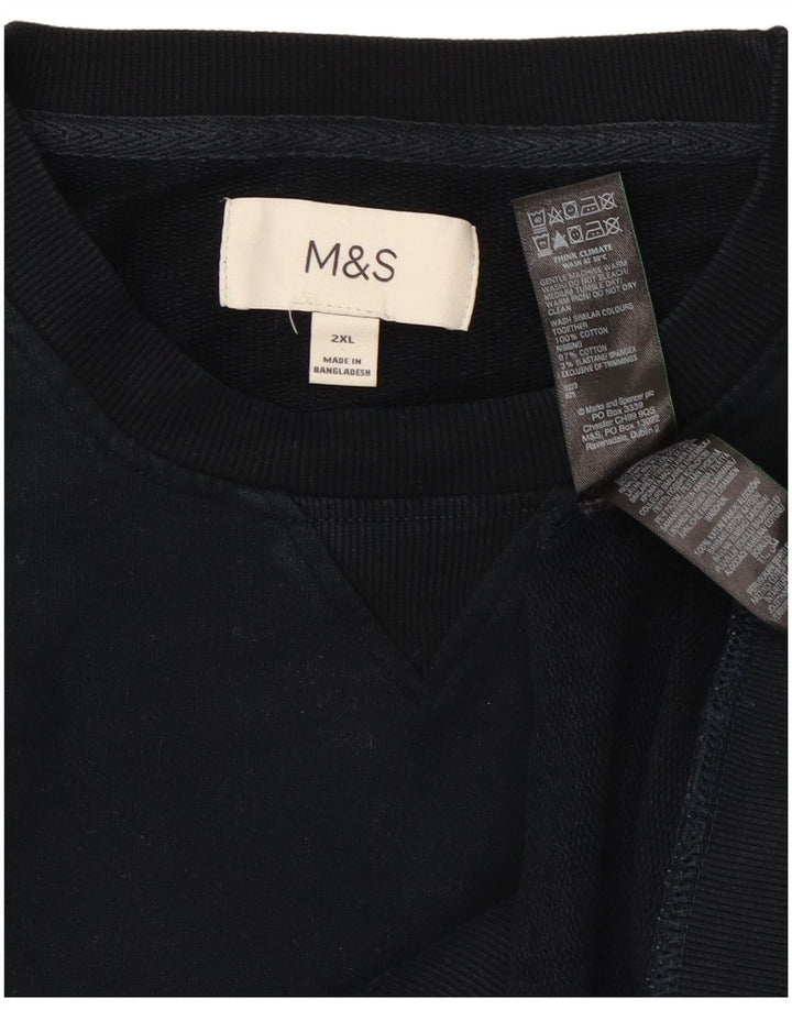 Marks & Spencer Herre Sweatshirt Jumper 2XL Marineblå Bomuld