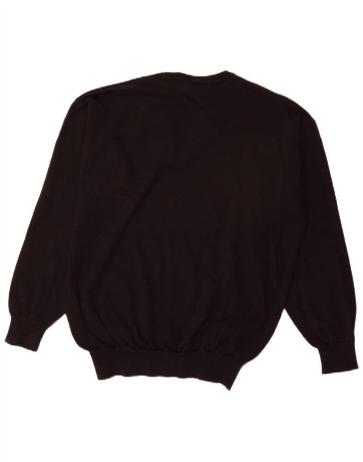 Lacoste Herre V-hals sweater str. 5 Large Sort Ny Uld
