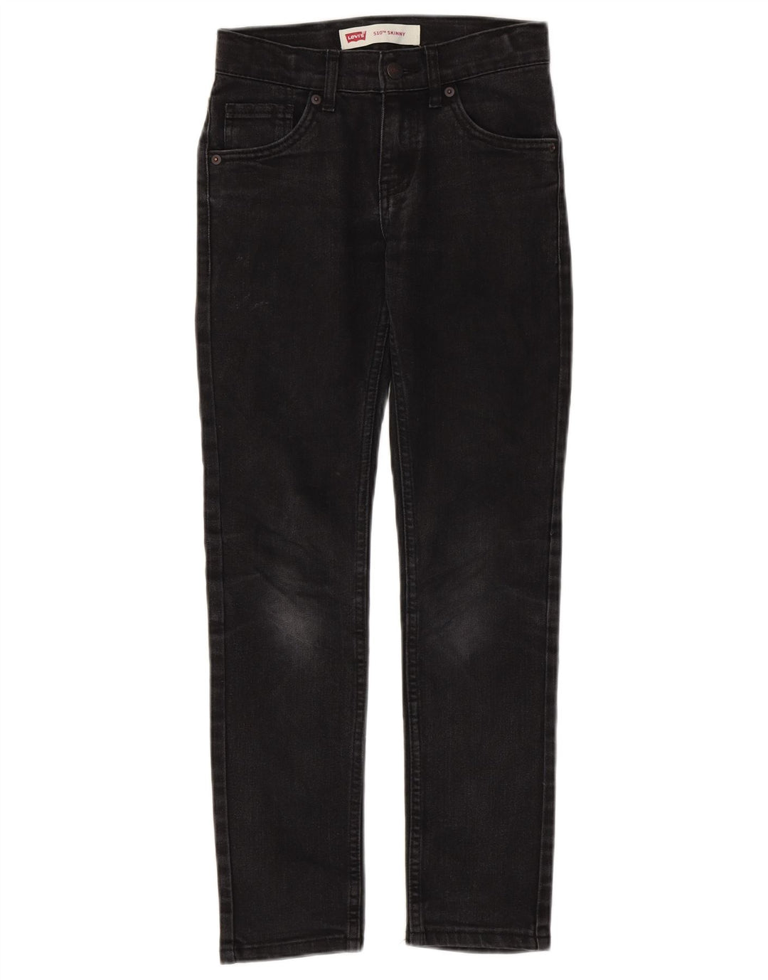LEVI'S Boys 510 Skinny Jeans 9-10 år W26 L27 sort bomuld