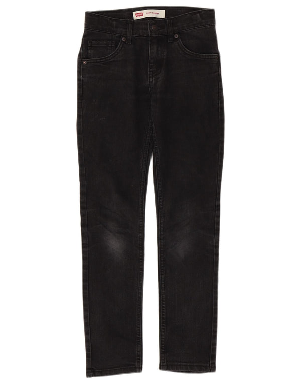 LEVI'S Boys 510 Skinny Jeans 9-10 år W26 L27 sort bomuld