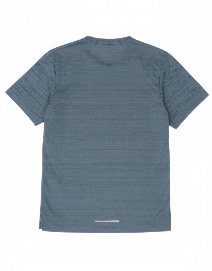 Nike herre Dri Fit T-shirt top lille blå stribet polyester