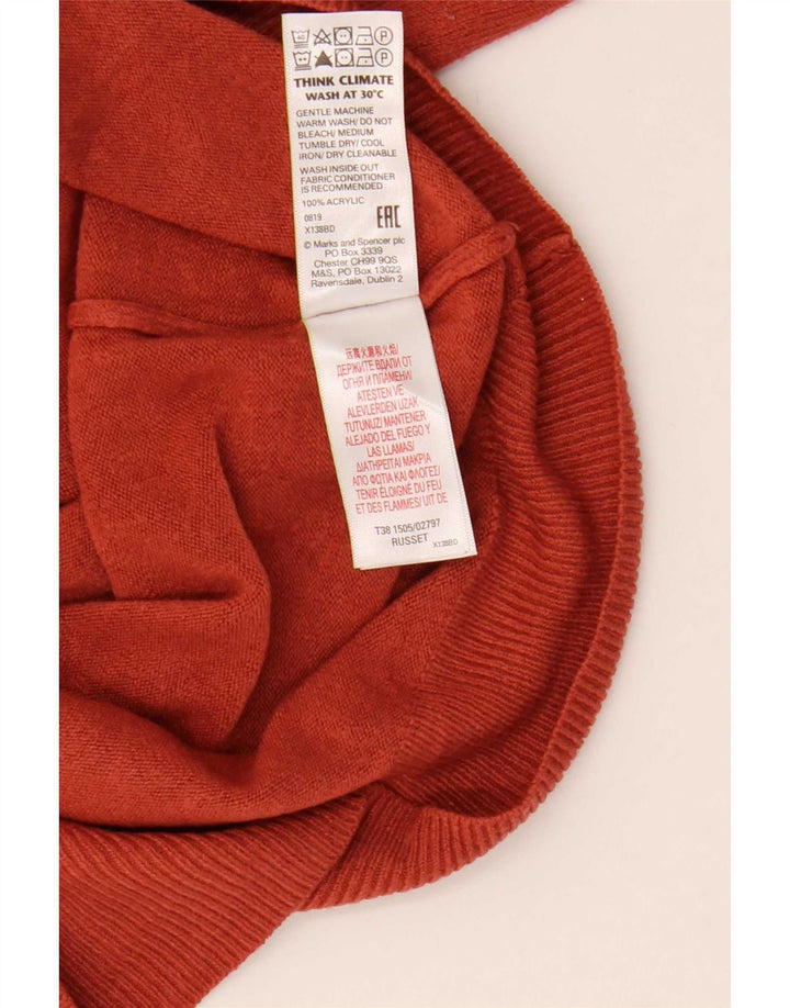 Marks & Spencer Dame Rullehals Sweater UK 10 Small Burgundy