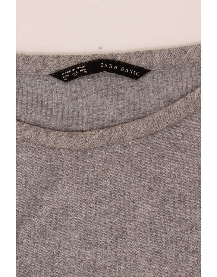 Zara Sweatshirt med 3/4 ærmer til kvinder UK 14 mellemgrå