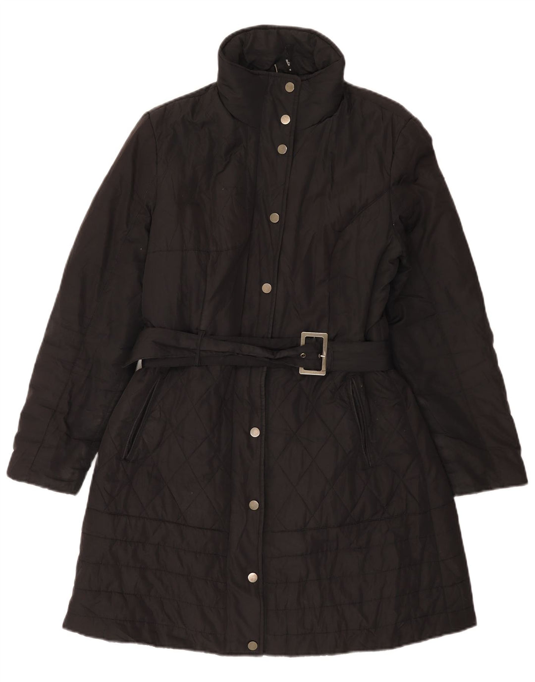 M&Co Quiltet overfrakke til kvinder UK 14 Large Black