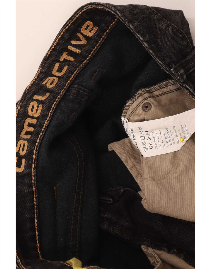 Camel Active Straight Jeans til mænd W36 L34 Sort bomuld