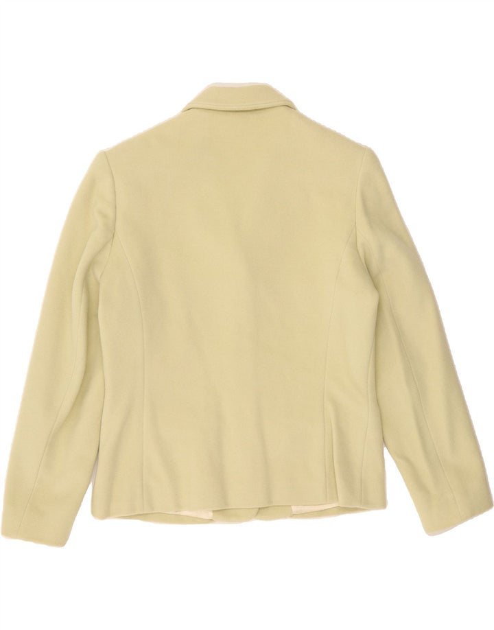 VINTAGE Womens 3 Button Blazer Jacket UK 12 Medium Green Wool Vintage Vintage and Second-Hand Vintage from Messina Hembry 