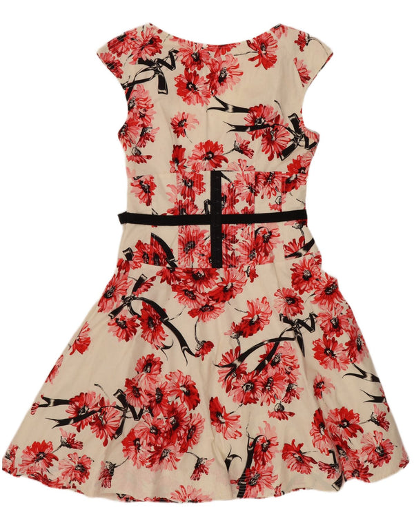 Karen Millen Womens A-Line Dress UK 14 Large White Floral