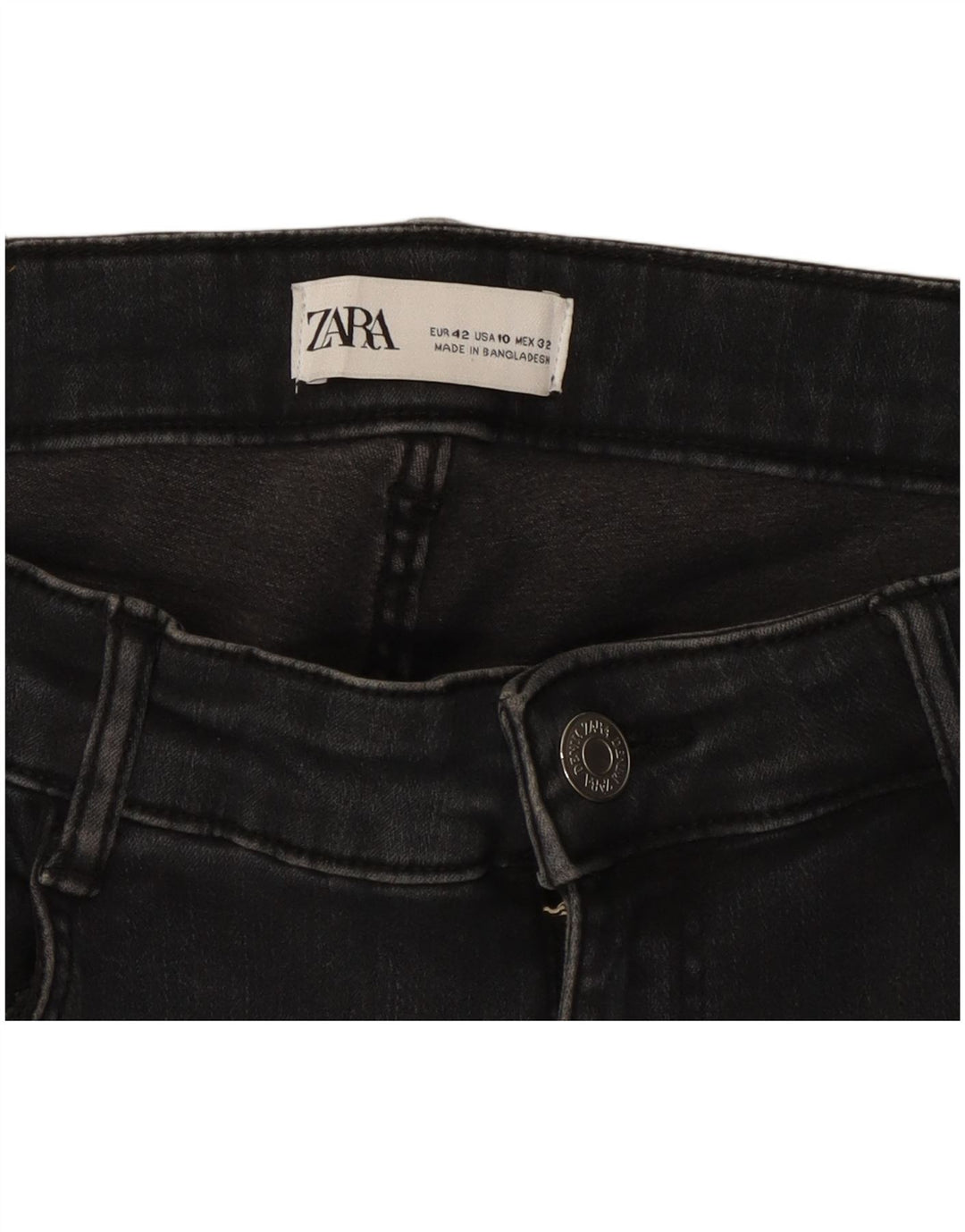 Zara Dame Slim Jeans EU 42 Large W32 L26 Sort