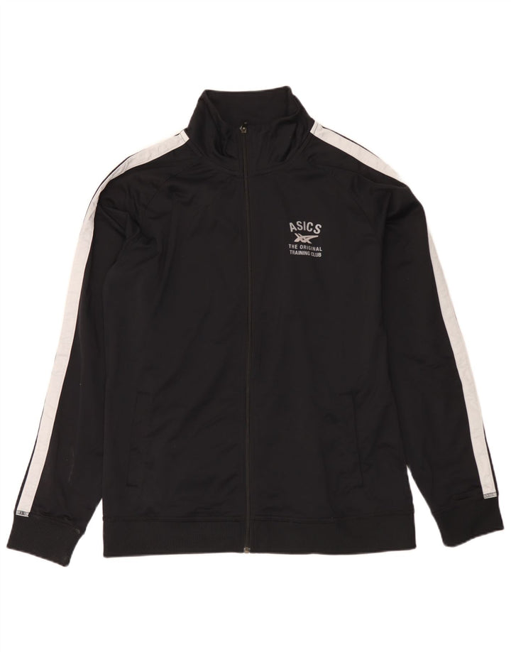 Asics træningsdragt topjakke til kvinder UK 18 XL Sort Colourblock Polyester