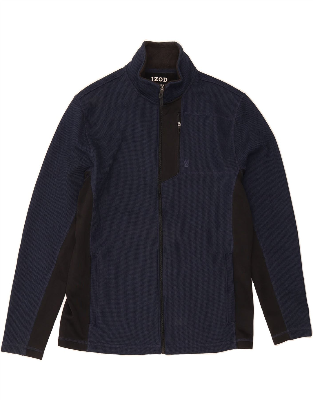 IZOD Mens Stretch Tracksuit Top Jacket Medium Navy Blue Colourblock Vintage Izod and Second-Hand Izod from Messina Hembry 