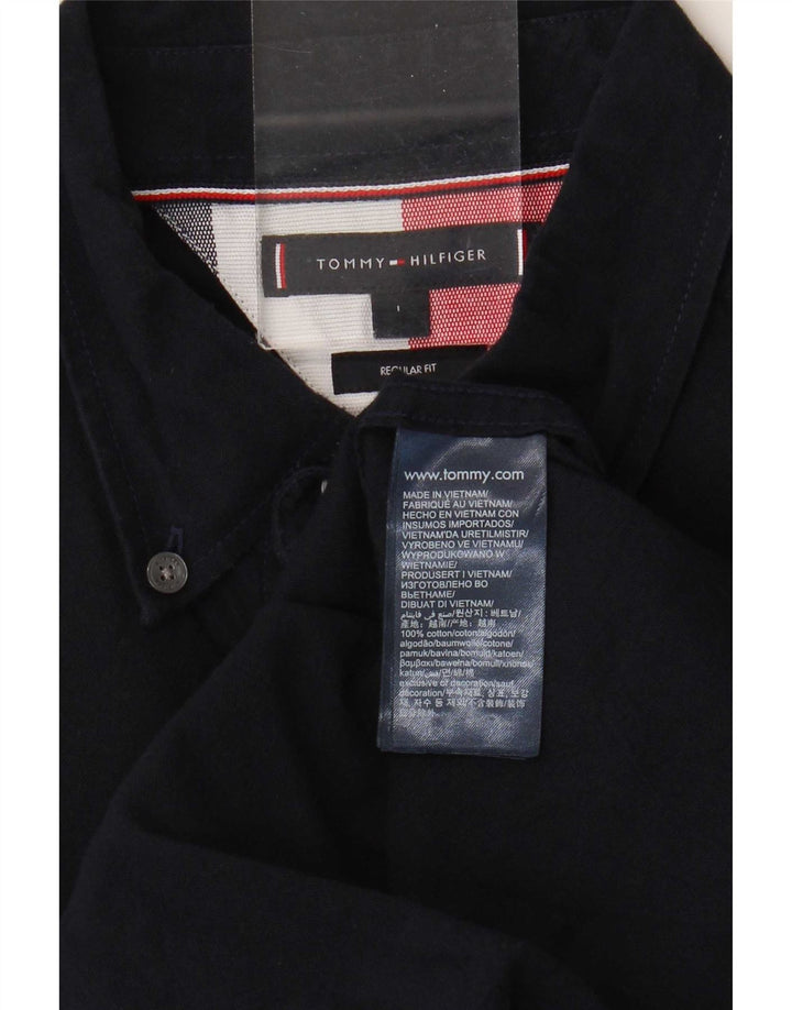 Tommy Hilfiger Herre Regular Fit skjorte Stor marineblå bomuld