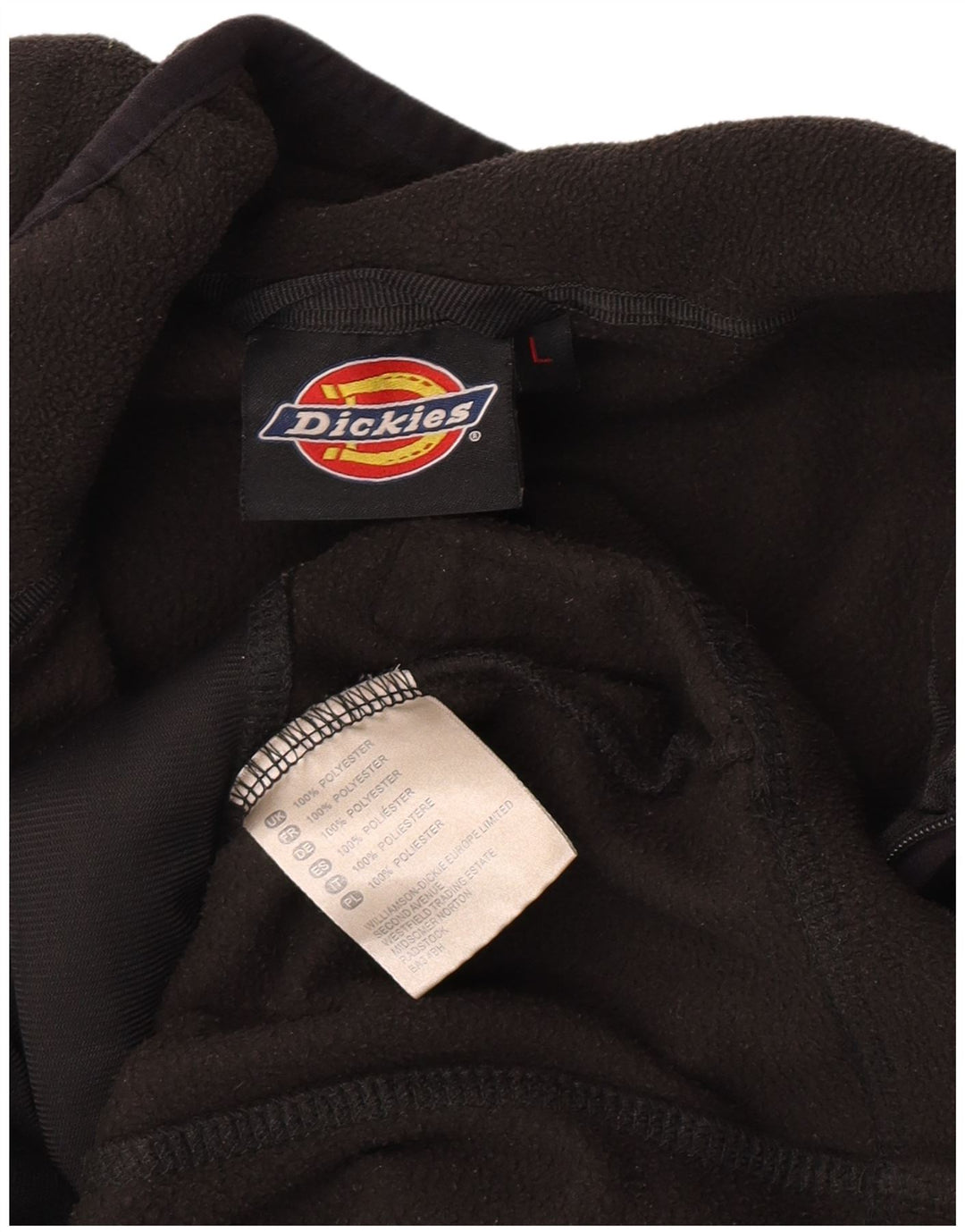 Dickies herre lynlås hals fleece jumper stor sort polyester
