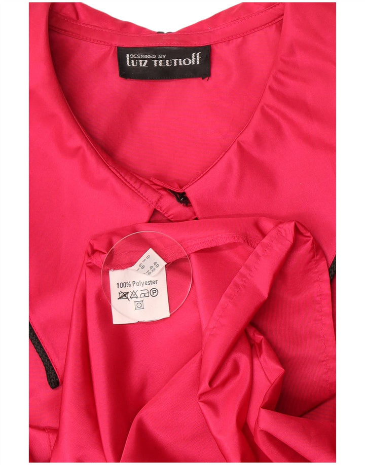 Lutz Teutloff Dameskjortebluse UK 14 Stor Pink Polyester