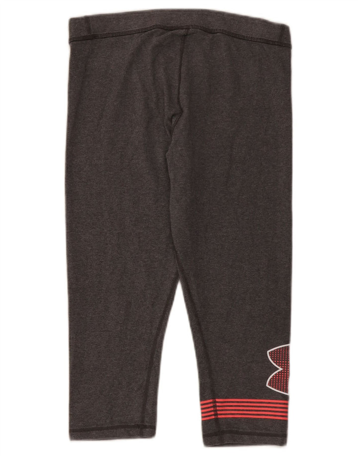 Under Armour Kvinders Grafiske Capri Leggings UK 14 Medium Grey Bomuld