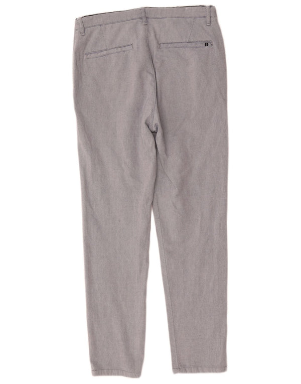 Zara Herre Slim Chino Bukser EU 38 Small W30 L28 Navy Blue Geometric