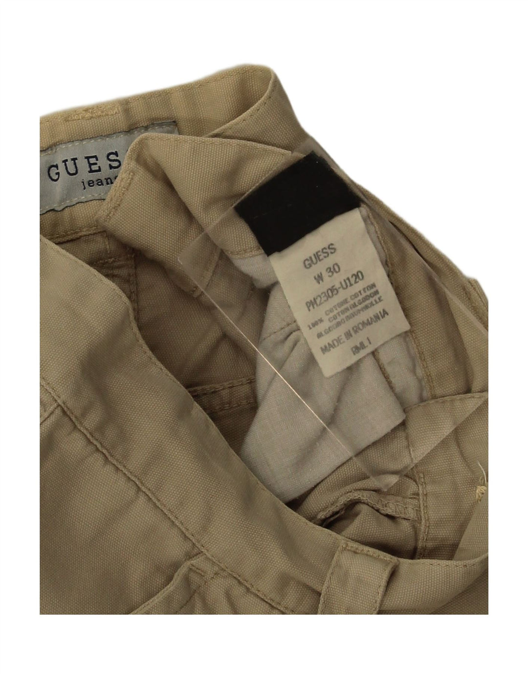 GUESS Mens Chino Shorts W30 Medium Beige Cotton