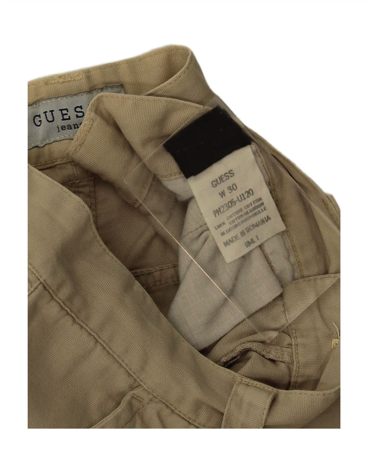 GUESS Mens Chino Shorts W30 Medium Beige Cotton