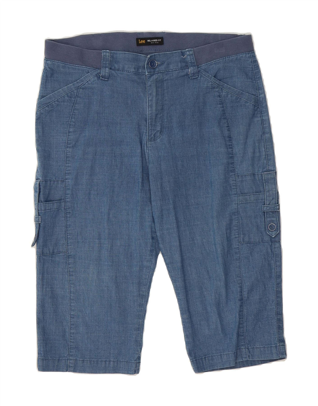 LEE Womens Mid Rise Relaxed Fit Cargo Bermuda Shorts US 12 Large W36  Blue Vintage Lee and Second-Hand Lee from Messina Hembry 
