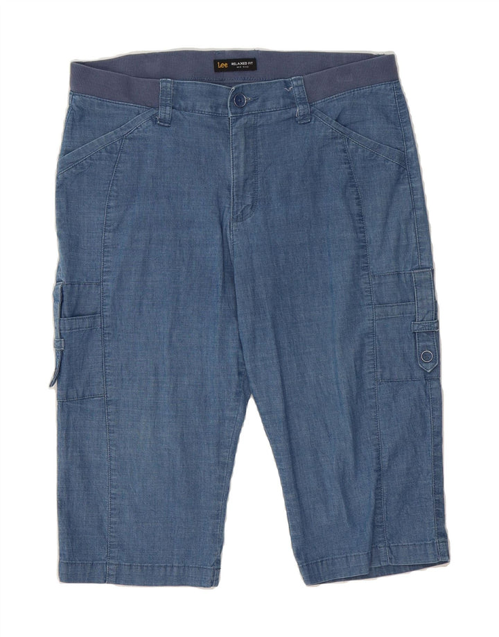 LEE Womens Mid Rise Relaxed Fit Cargo Bermuda Shorts US 12 Large W36  Blue Vintage Lee and Second-Hand Lee from Messina Hembry 