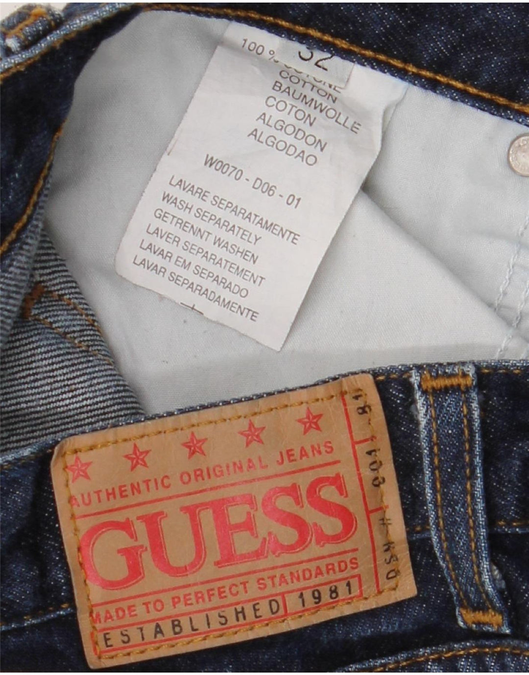 Guess Straight Jeans til mænd W32 L32 Marineblå bomuld