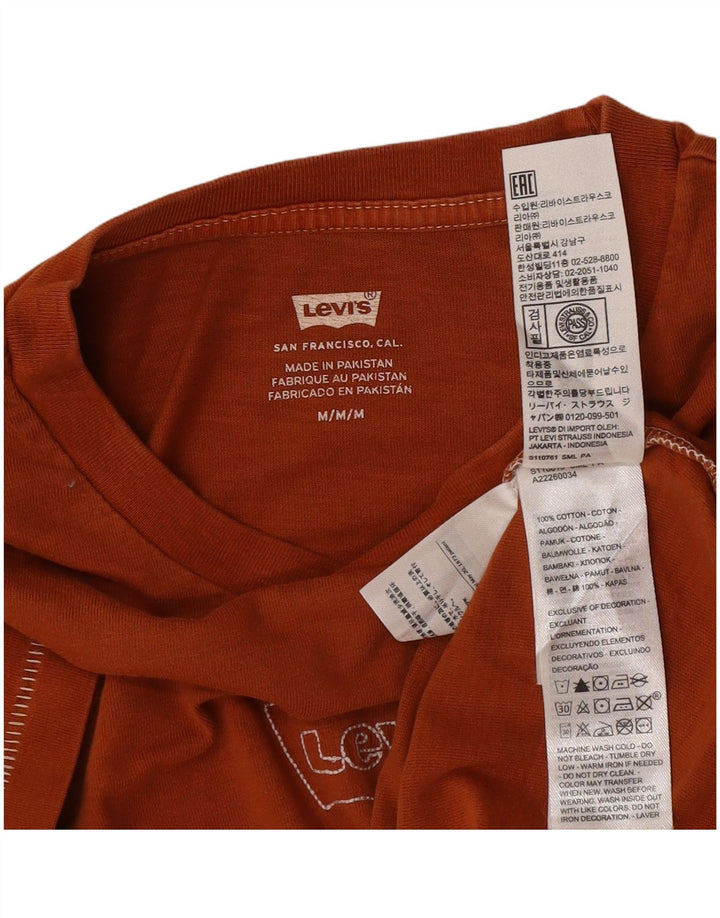 Levi's Dame T-Shirt Top UK 14 Medium Orange Bomuld