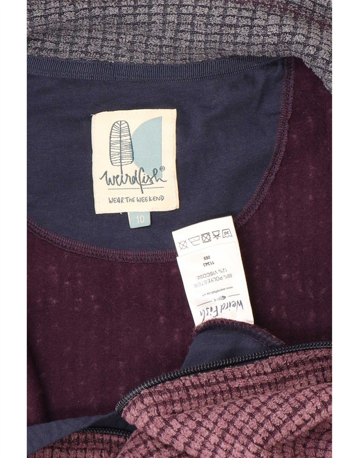 Weird Fish Dame Oversized Fleece Jacket UK 10 Small Bourgogne Polyester