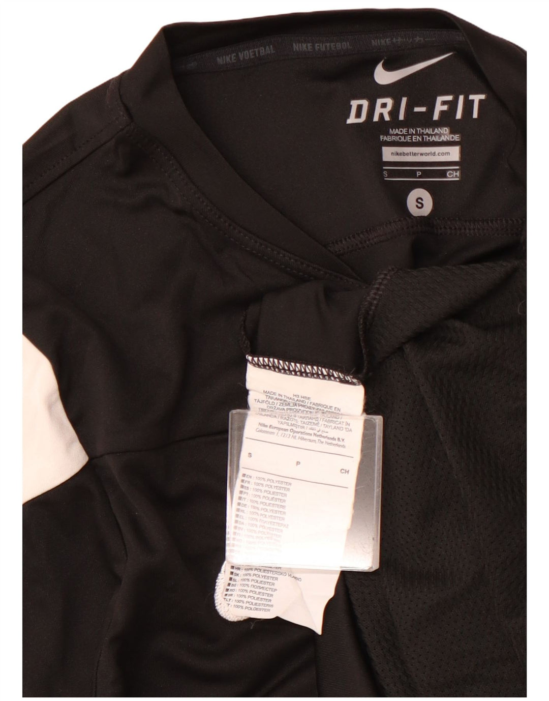 NIKE Herre T-Shirt Top Lille Sort Colourblock Polyester Sports