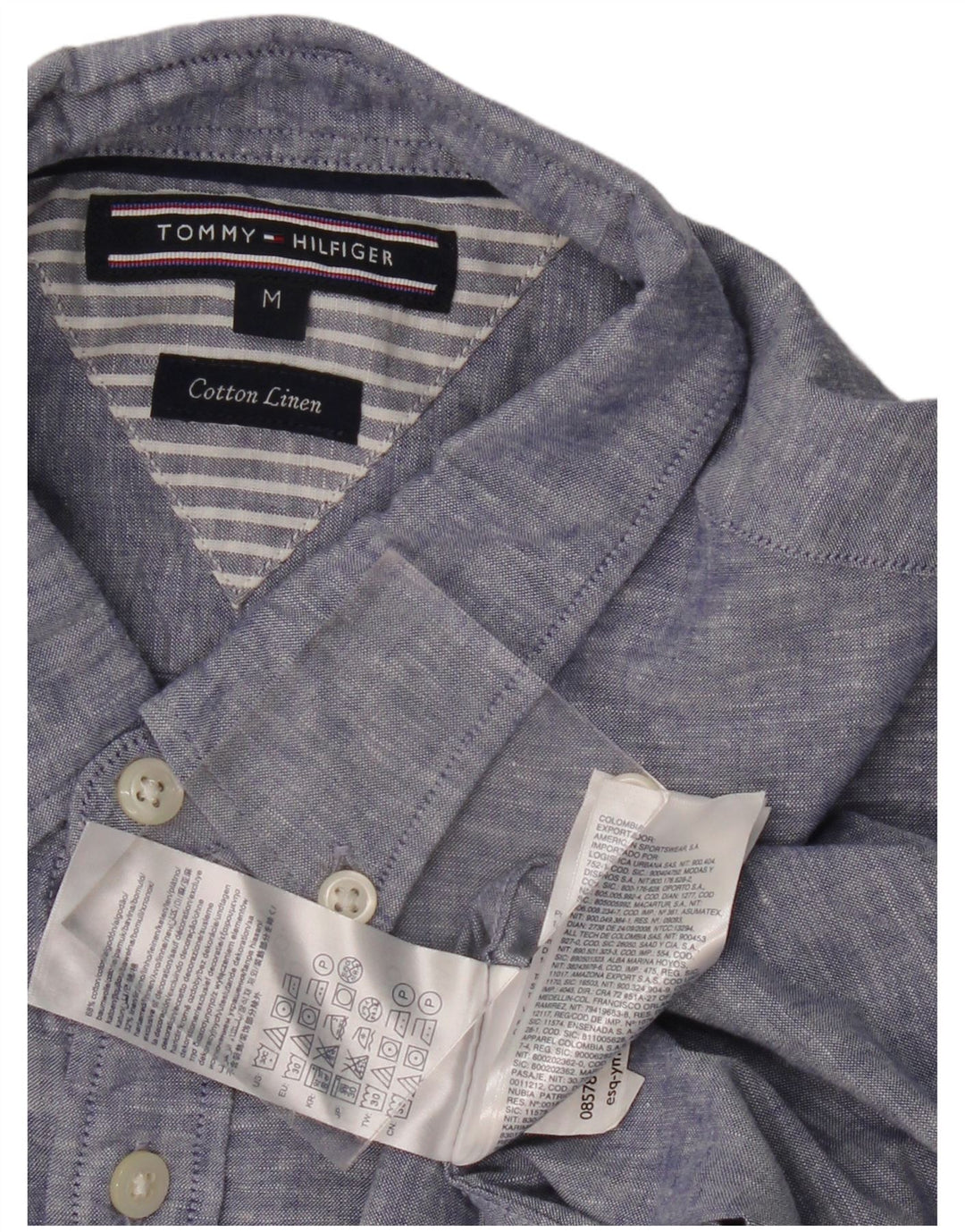TOMMY HILFIGER Kortærmet herreskjorte Medium Blue Flecked Bomuld