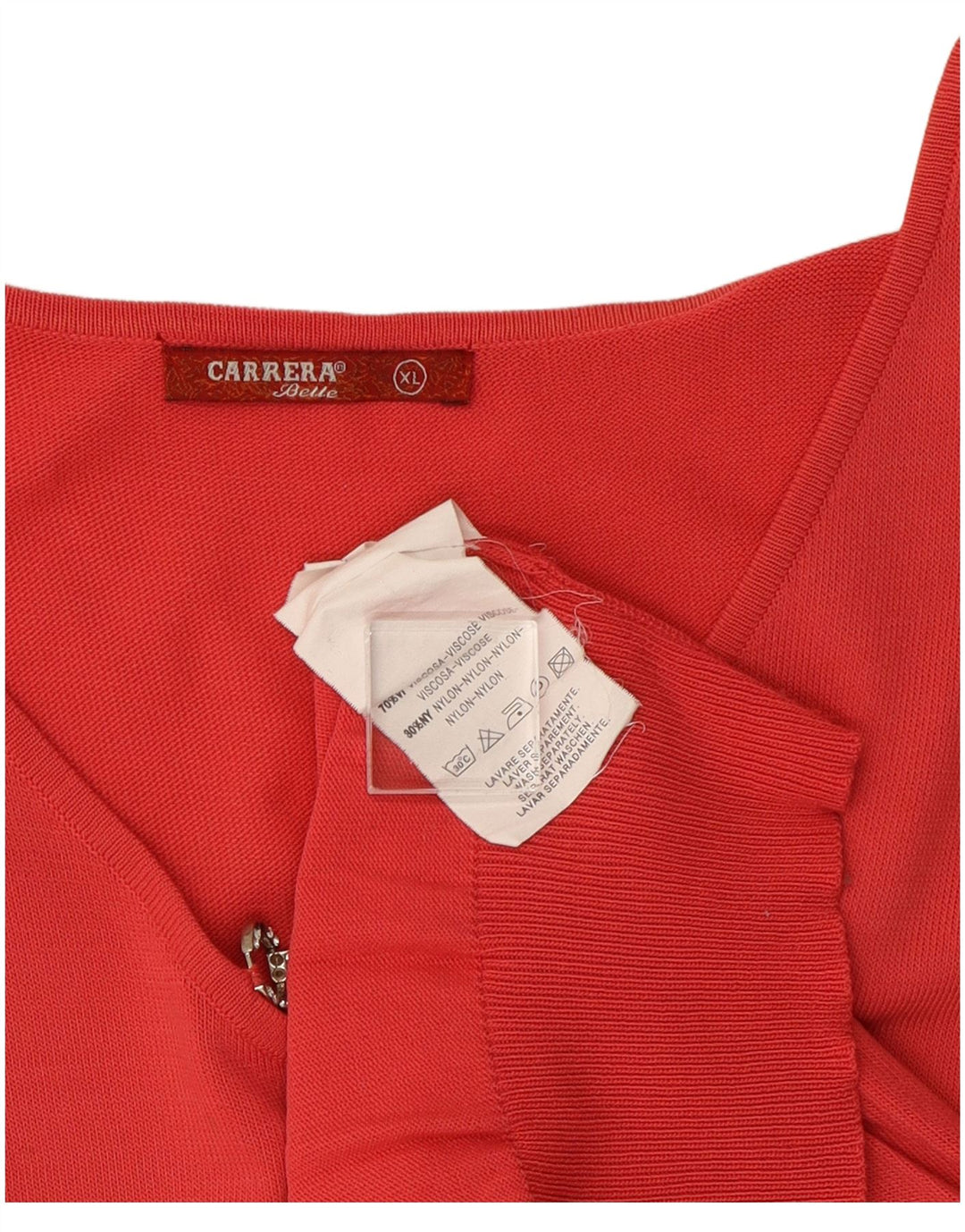 Carrera Dame ærmeløs bluse Top UK 18 XL Rød viskose