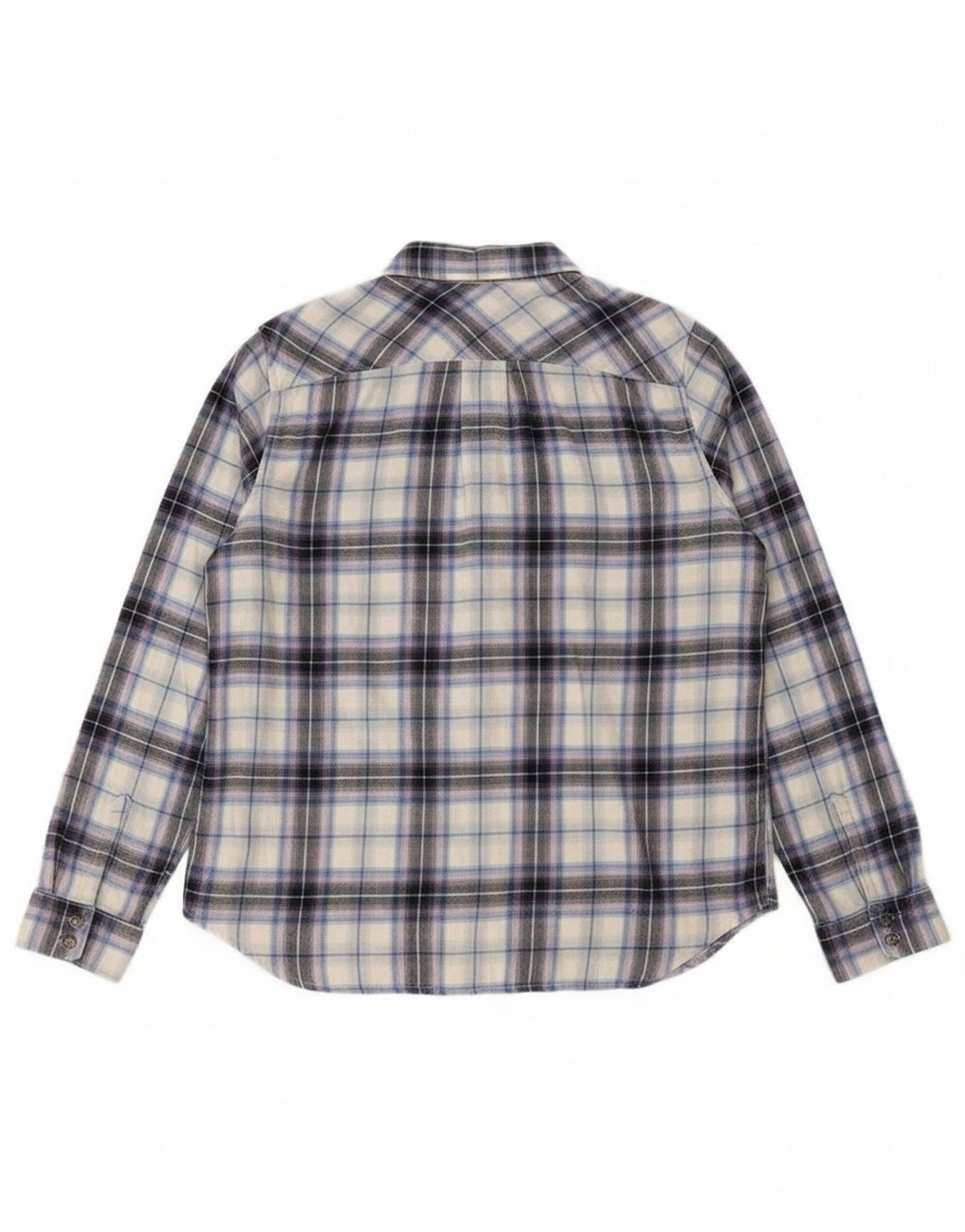Eddie Bauer Dame Flanelskjorte UK 14 Medium Lilla Plaid Bomuld