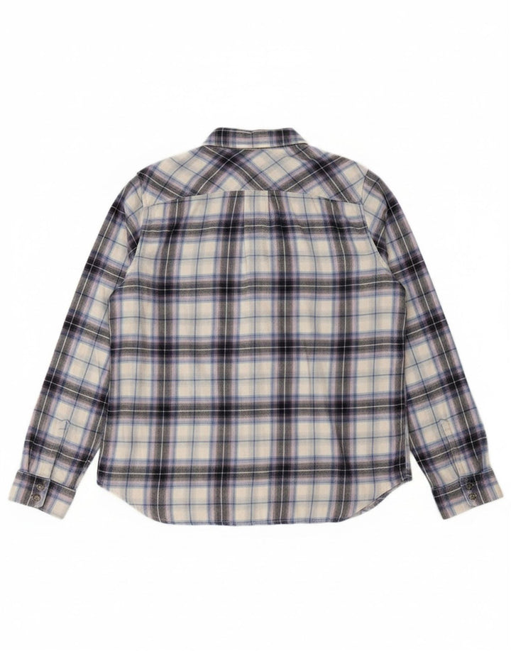 Eddie Bauer Dame Flanelskjorte UK 14 Medium Lilla Plaid Bomuld