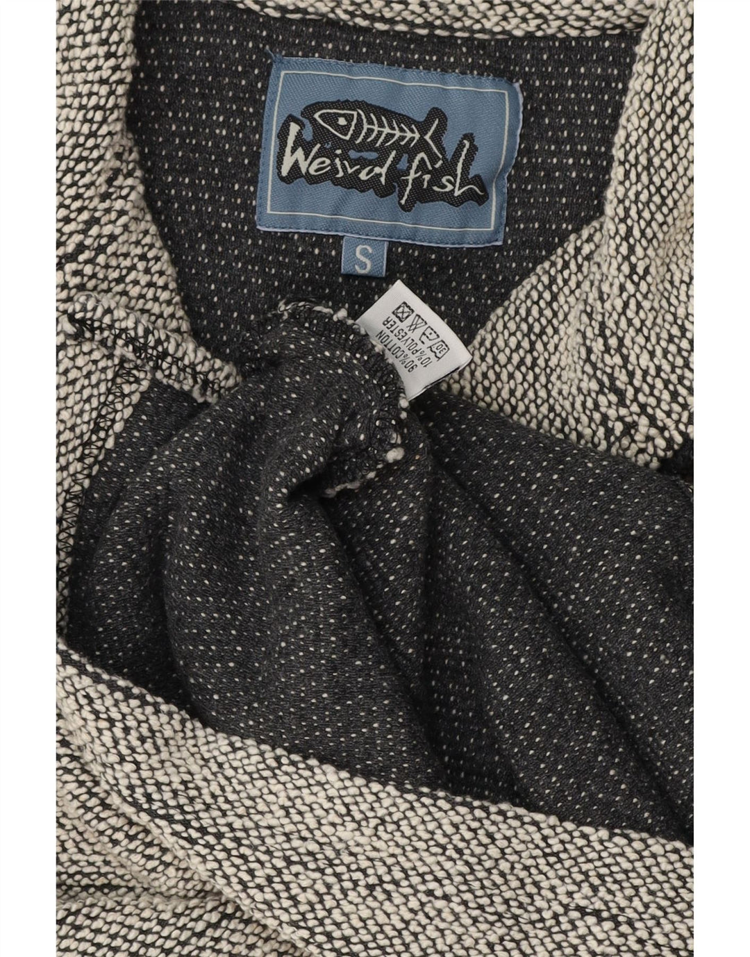 Weird Fish Herre Zip Neck Sweatshirt Jumper lille grå bomuld