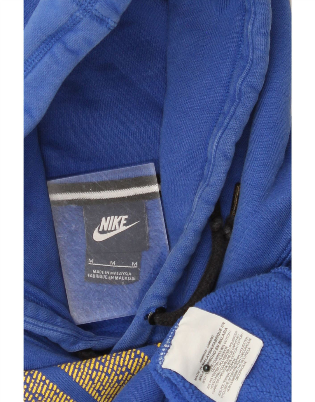 NIKE Womens Oversized Graphic Hoodie Jumper UK 14 Medium Blue Cotton