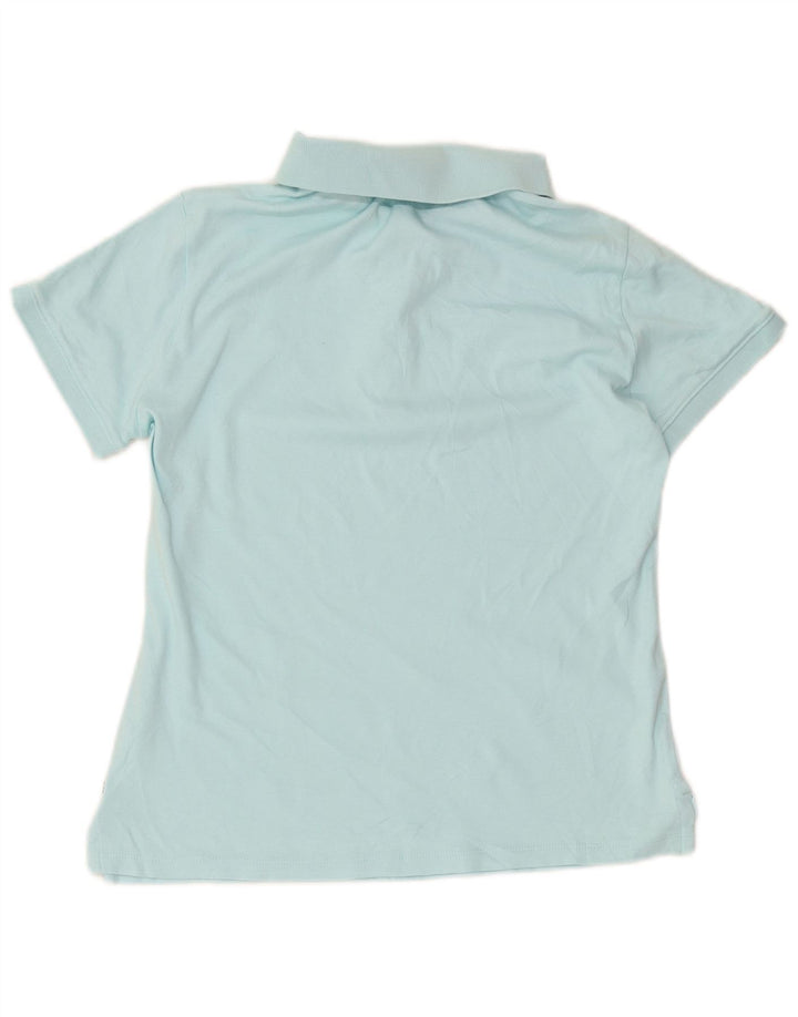 Nautica Dame Polo Shirt UK 14 Medium Blue Bomuld