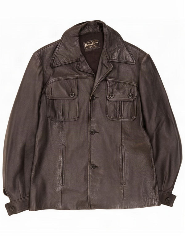 Maquette Mens Leather Jacket UK 38 Medium Black