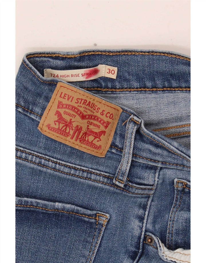 Levi's Womens 724 Højtaljede lige jeans W30 L28 Blå