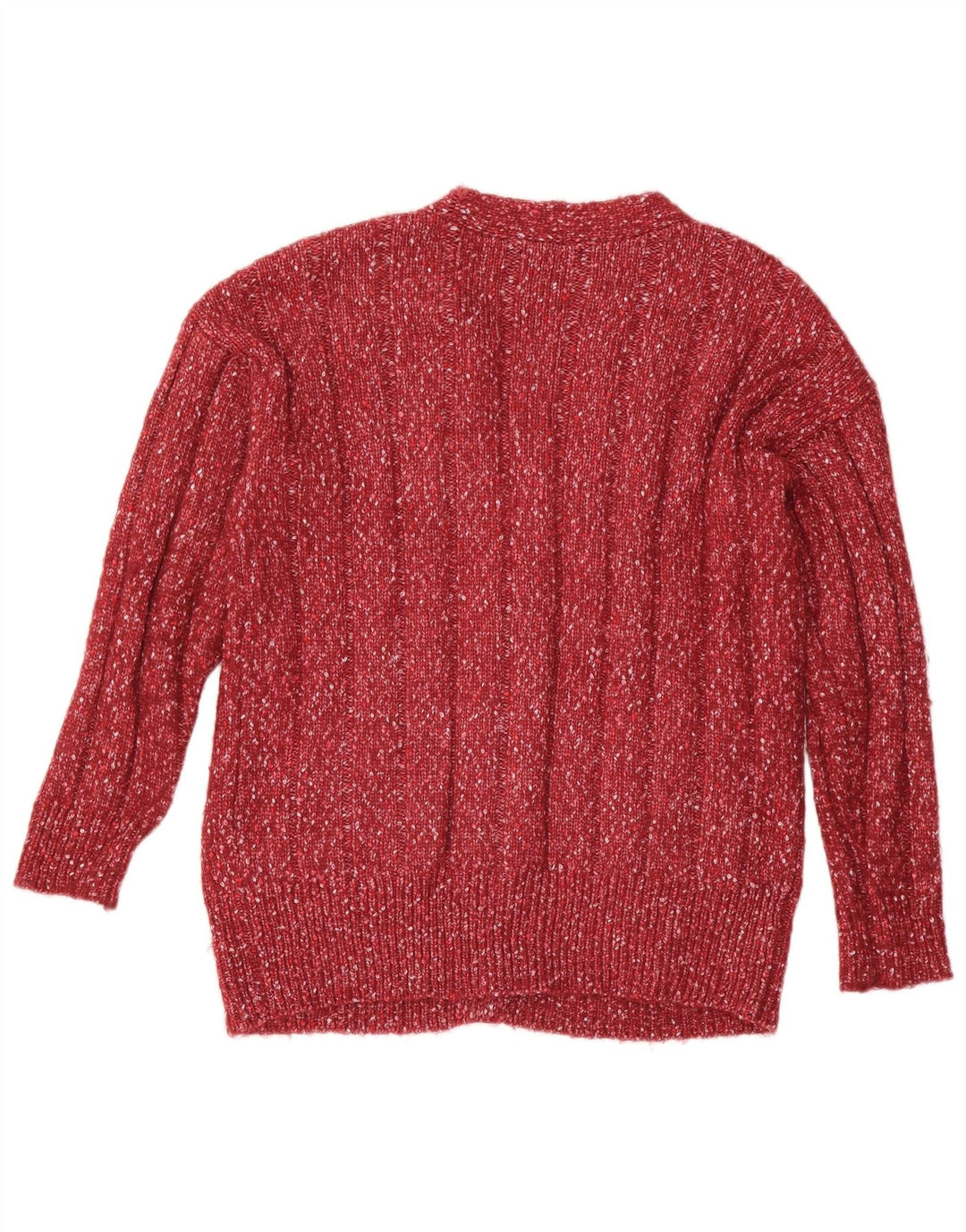 Marks & Spencer Dame oversized cardigan sweater UK 14 Medium Red Flecked
