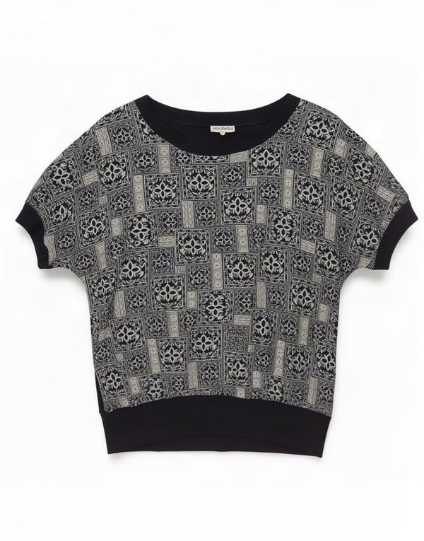 Diana Bentalls oversize blusetop til kvinder UK 16 Stor marineblå patchwork