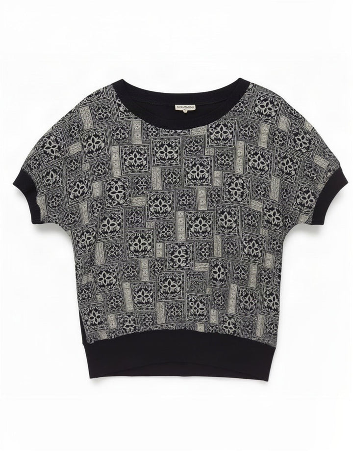 Diana Bentalls oversize blusetop til kvinder UK 16 Stor marineblå patchwork