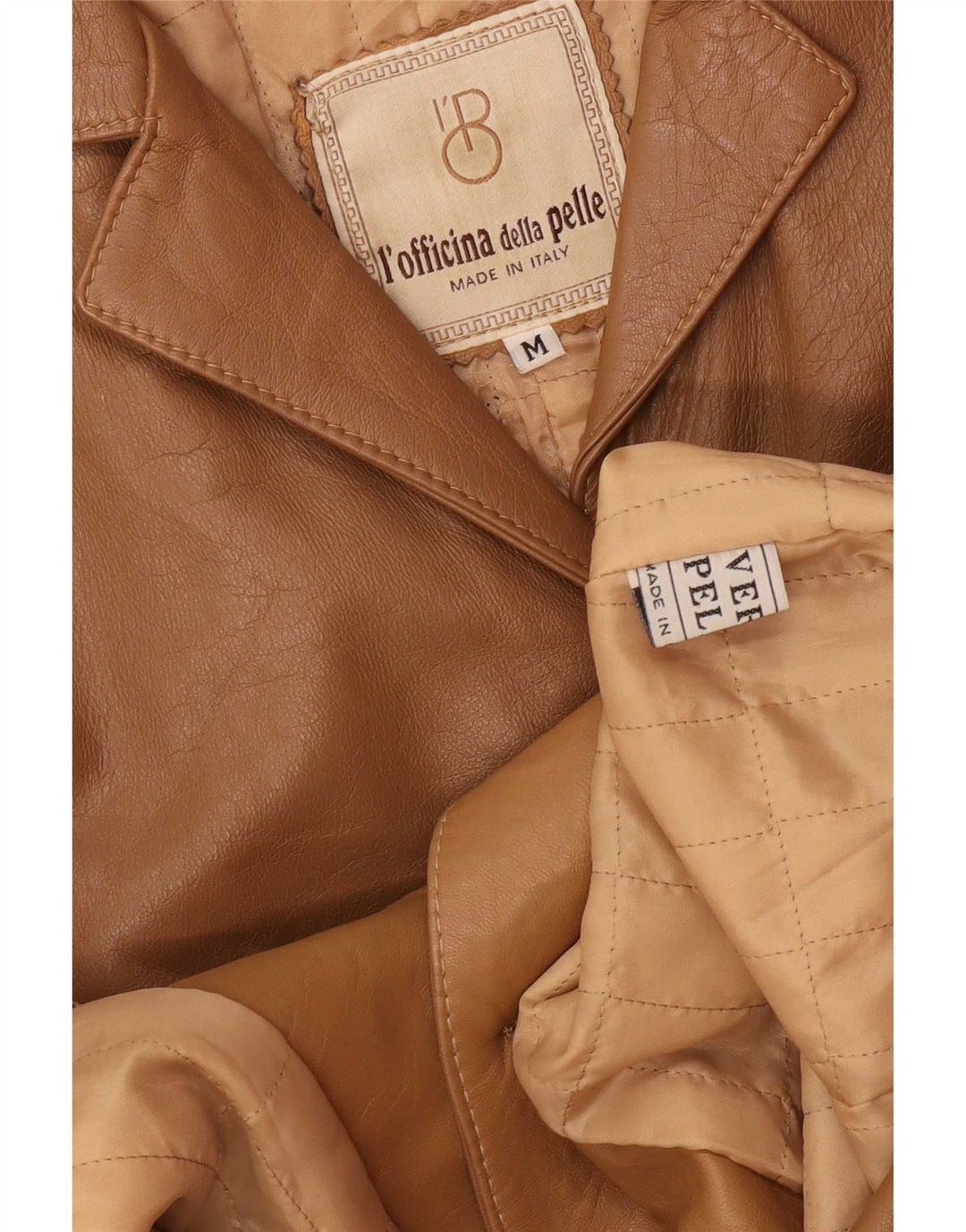 Vintage dame læderfrakke UK 12 Medium Brown Classic