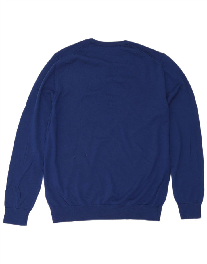 Marks & Spencer Herre sweater med rund hals, stor blå merinould