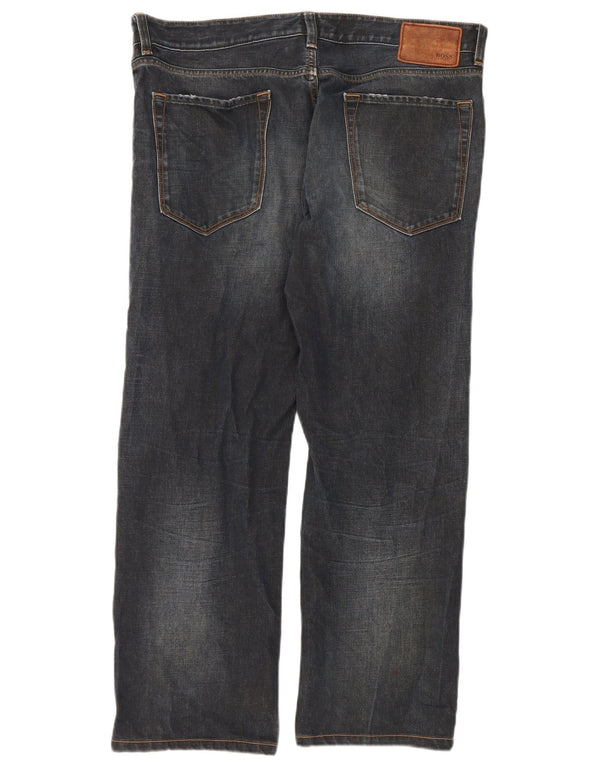 Hugo Boss Straight Jeans til mænd W38 L32 Marineblå bomuld