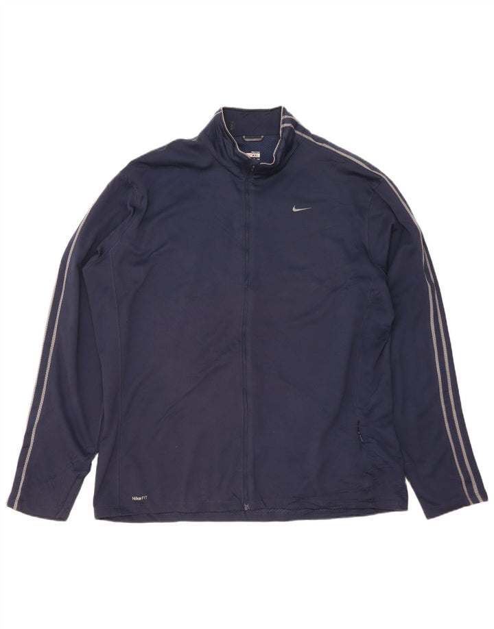 NIKE træningsdragt topjakke til mænd 2XL marineblå stribet polyester