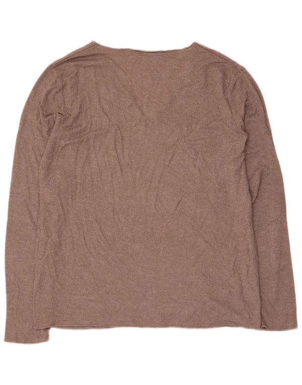 Zara Dame Bluse Top UK 14 Stor brun viskose
