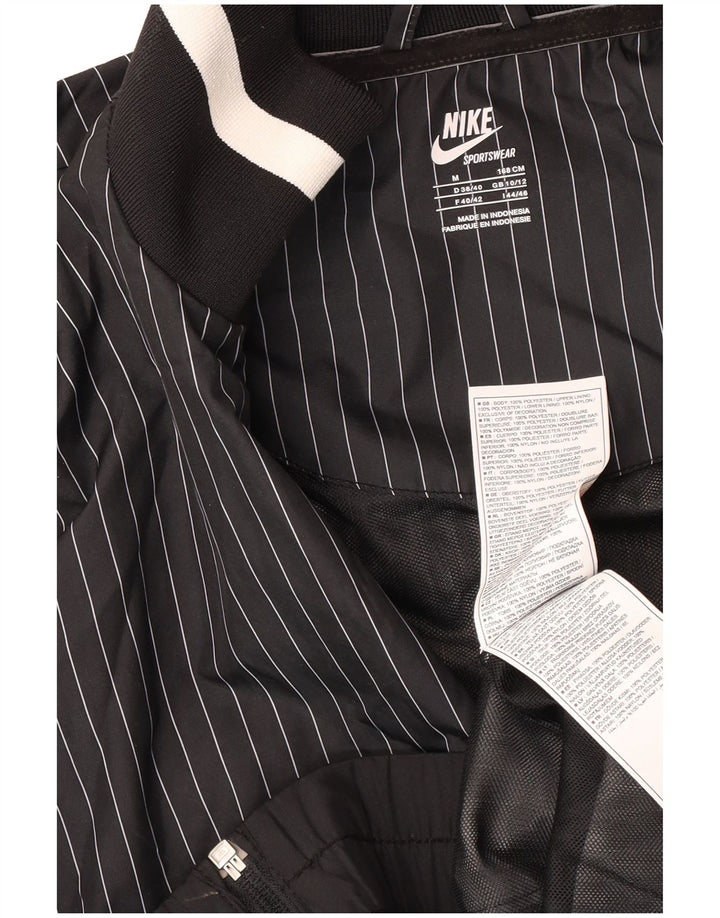 Nike træningsdragt topjakke til kvinder UK 10/12 Medium Black Pinstripe Polyester
