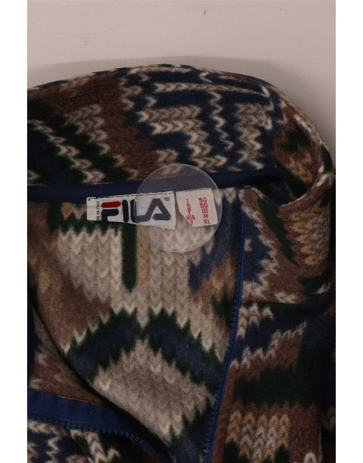 Fila Mens Loose Fit Fleece Jumper IT 50 Medium Multicoloured Geometric