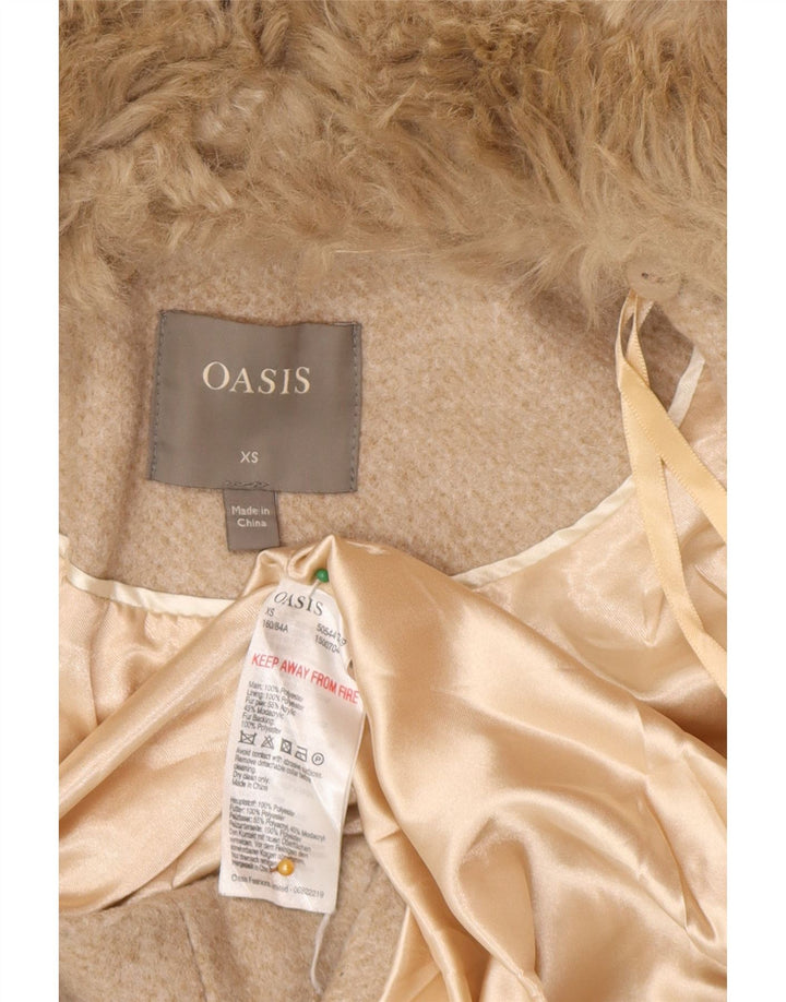 Oasis Dame Overfrakke UK 6 XS Beige Polyester