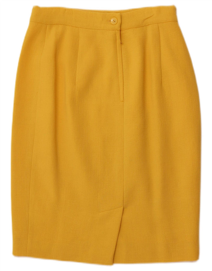 VINTAGE Womens 4-knaps 2-delt nederdelsæt IT 44 Medium W26 Gul Uld