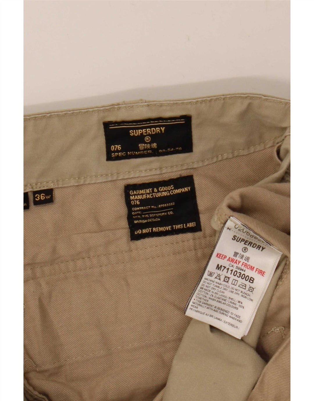 Superdry Herre Cargo Shorts Large W36 Beige Cotton