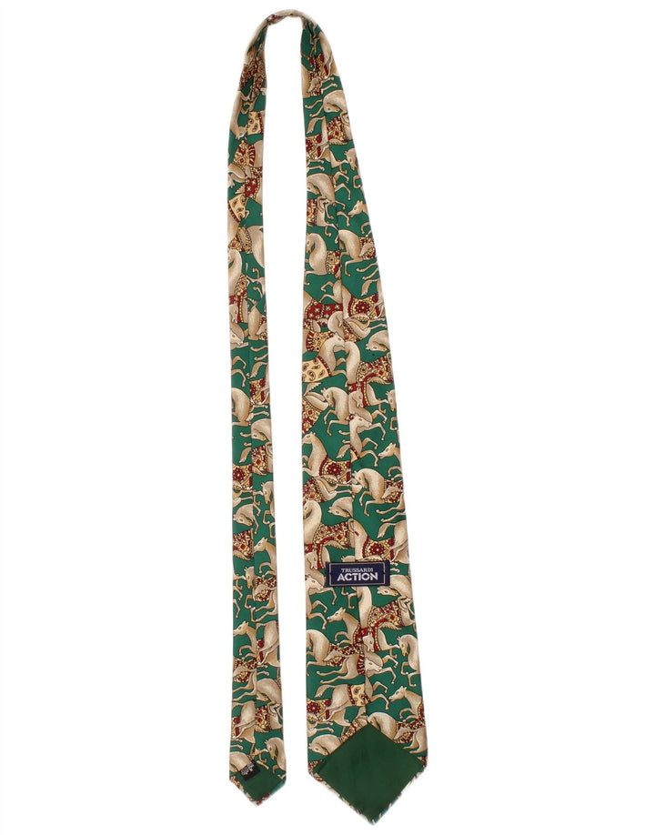 Trussardi Herre grafisk slips One Size Grøn Animal Print Silke Classic